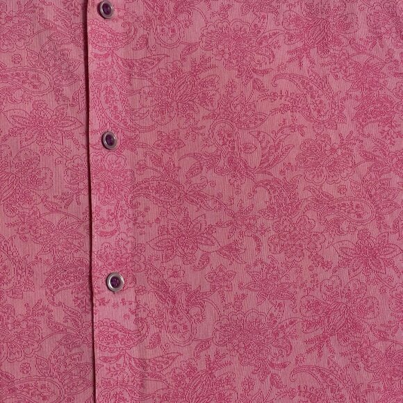 Robert Graham Classic Fit Men Pink Paisley Flip Cuff Button Up Dress Shirt Large - Picture 3 of 7
